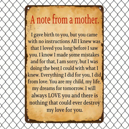 Vintage, Rustic Style Metal Sign - 8 X 12 Inches