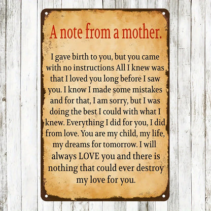 Vintage, Rustic Style Metal Sign - 8 X 12 Inches