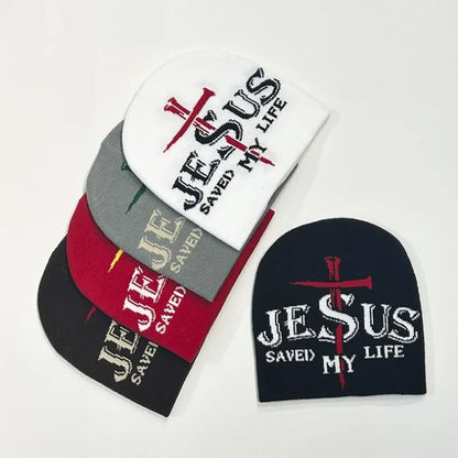 JESUS Letter Jacquard Beanies Hat