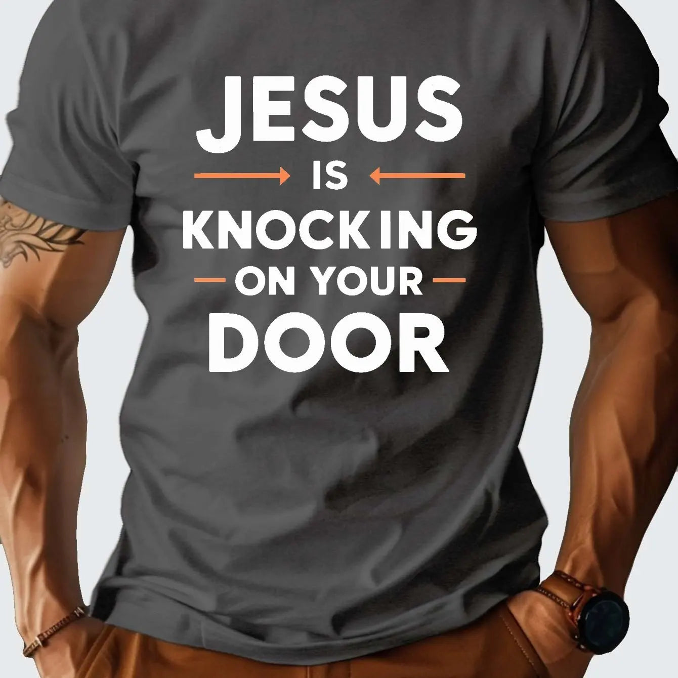 "Jesus is knocking" - Tshirt comfort fit