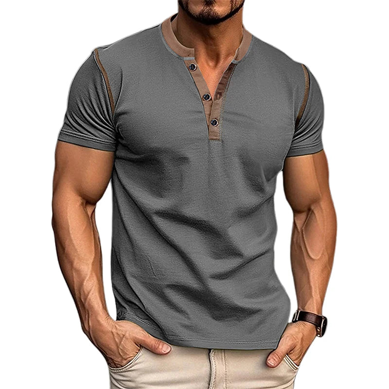 Men Lightweight Summer V-Neck T-Shirt