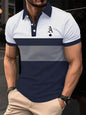 Striped short sleeve polo
