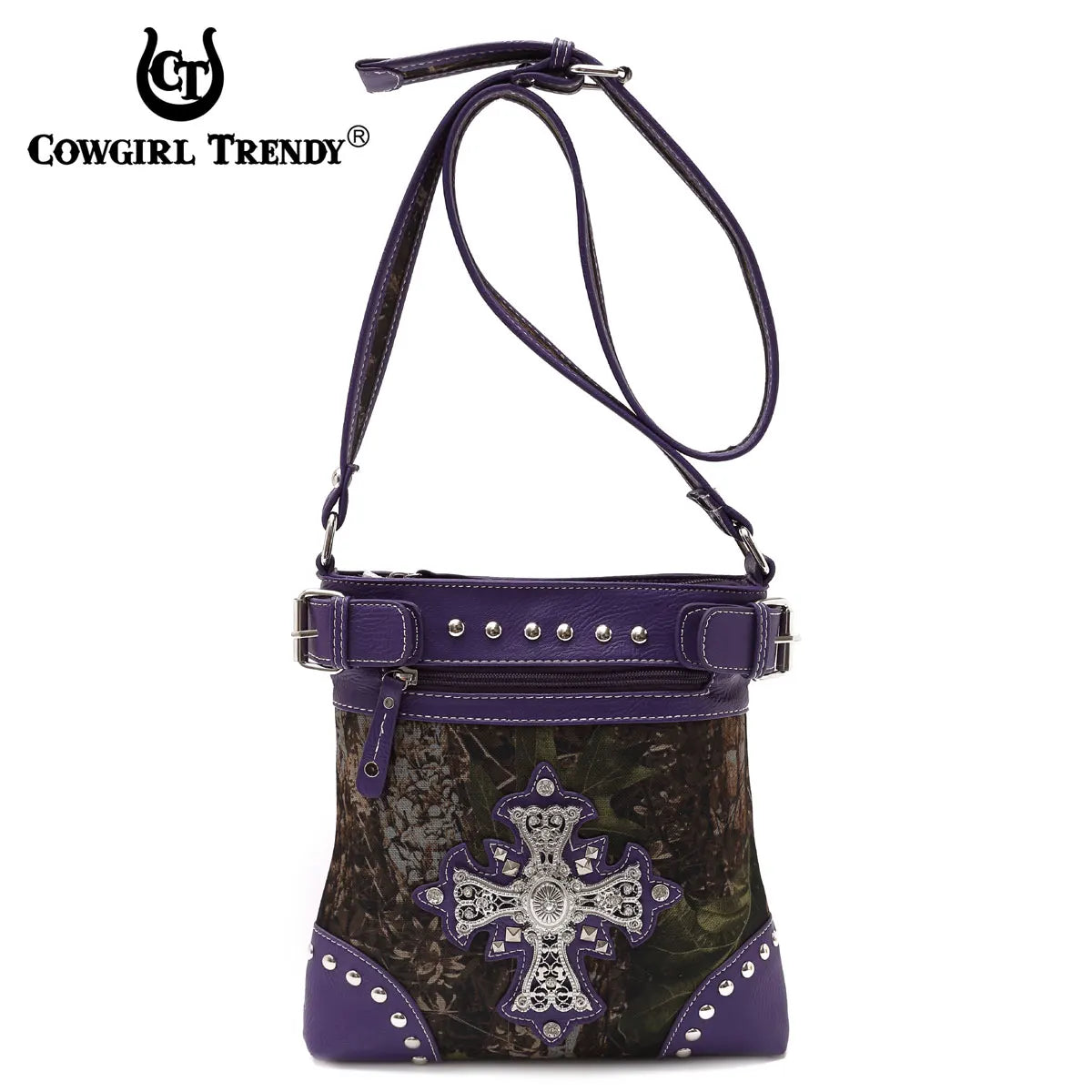 Camouflage Crossbody handbag with Rhinestone Cross