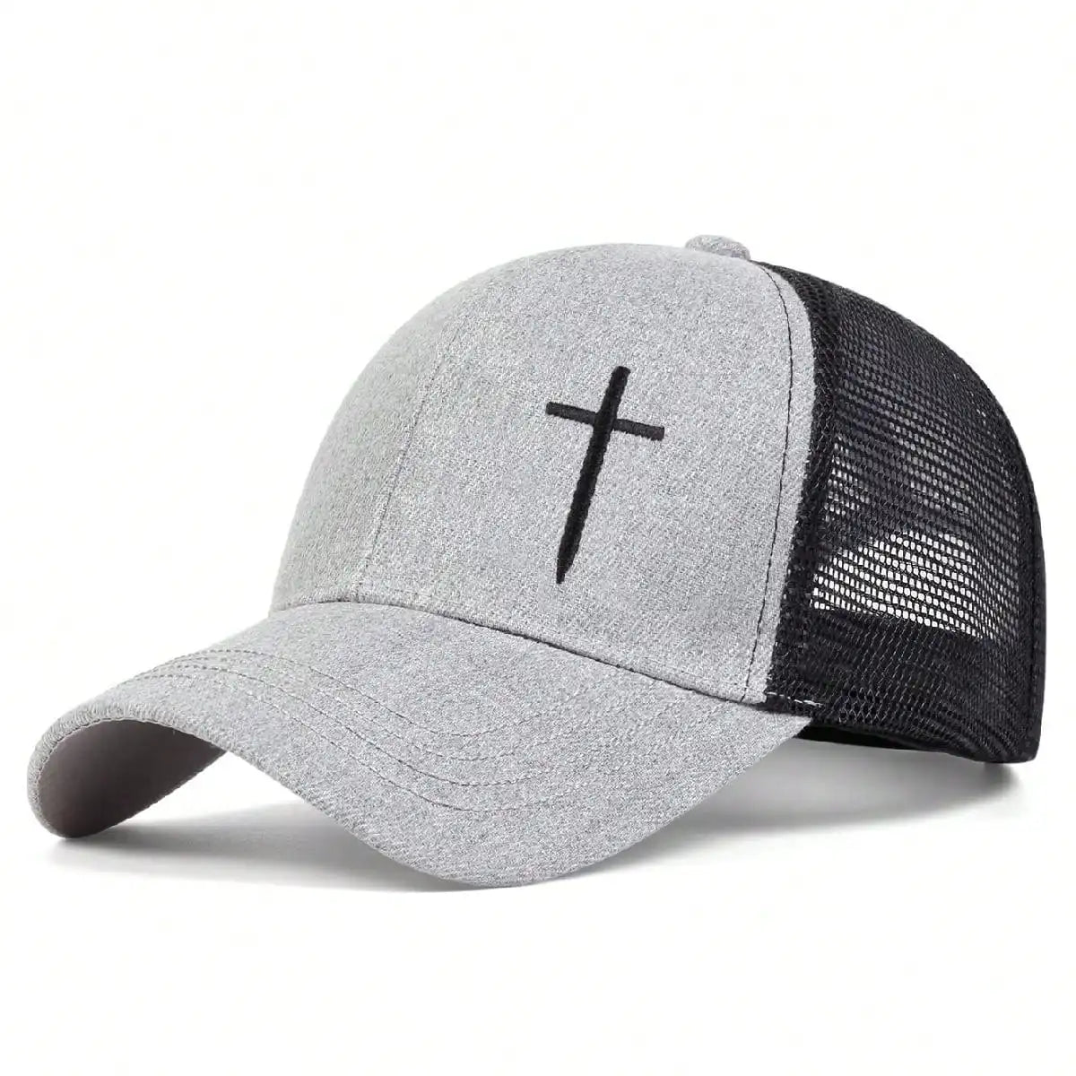 Mesh Cross Baseball Snapback Cap