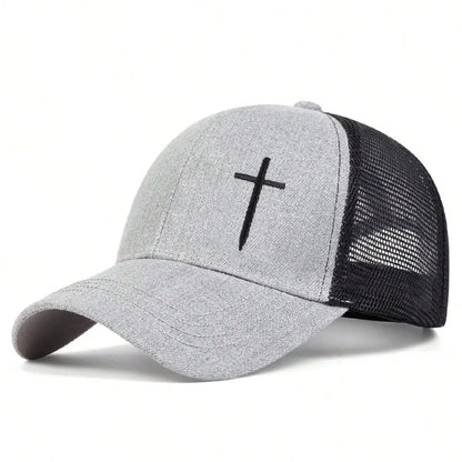 Mesh Cross Baseball Snapback Cap