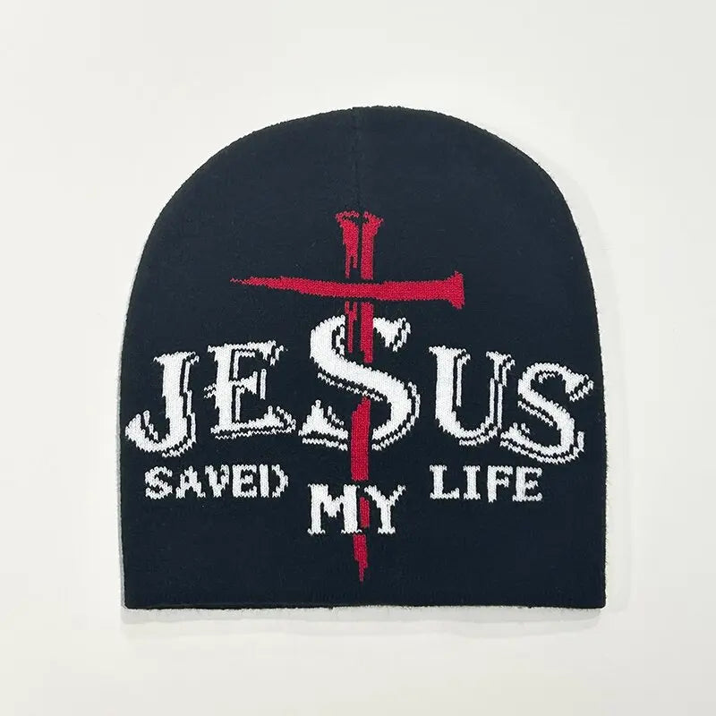 JESUS Letter Jacquard Beanies Hat