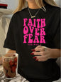 Women's "Faith Over Fear" Graphic Tee - Psalm 91:5