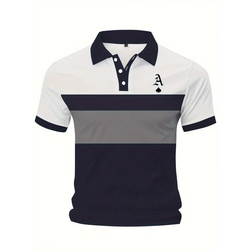 Striped short sleeve polo