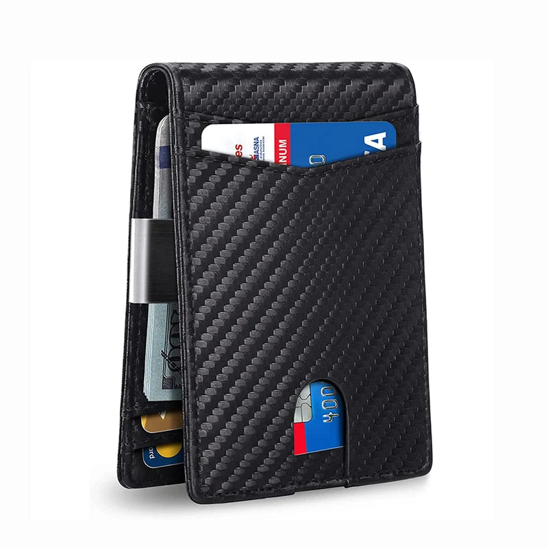 RFID Protection Carbon Leather Wallet