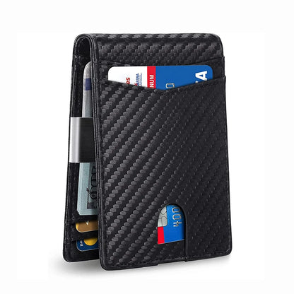 RFID Protection Carbon Leather Wallet