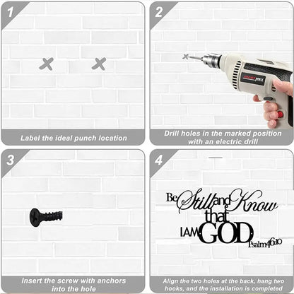 1pc Metal Scripture Wall Art