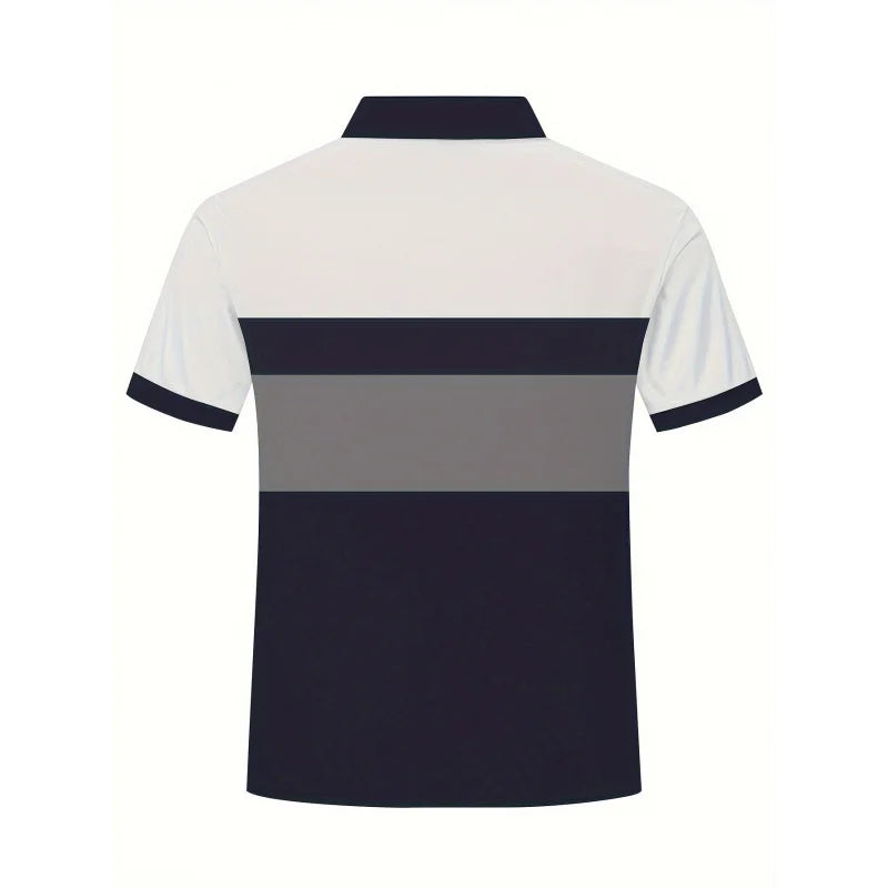 Striped short sleeve polo