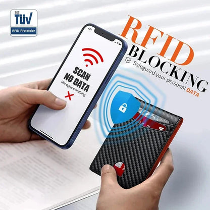 RFID Protection Carbon Leather Wallet