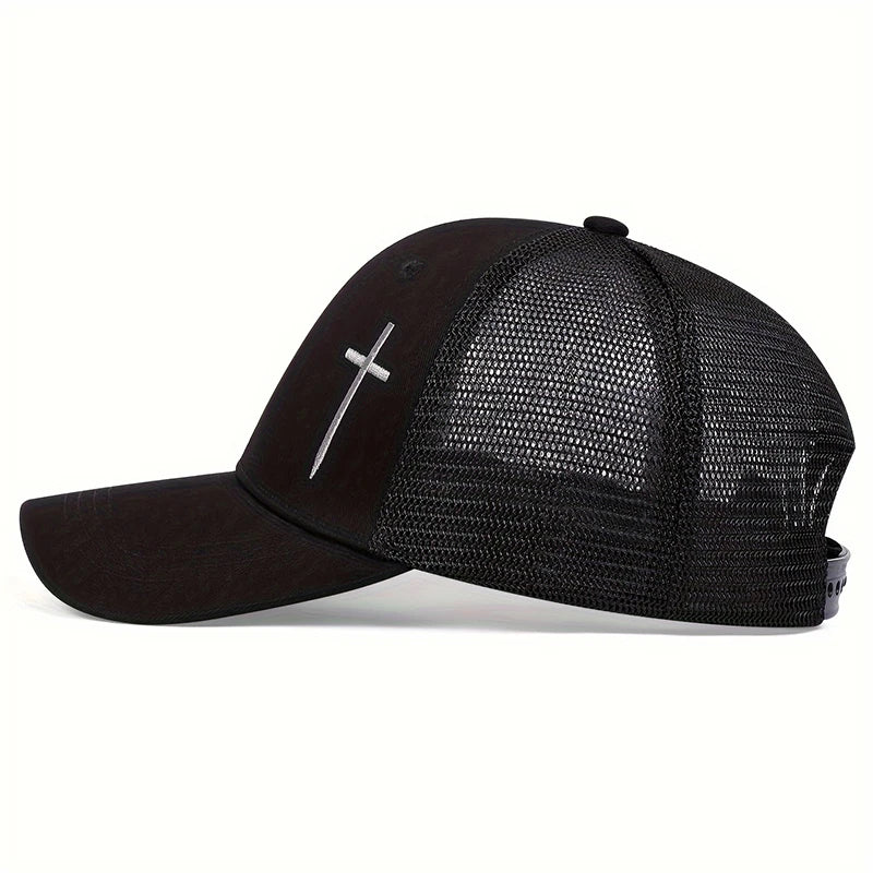 Mesh Cross Baseball Snapback Cap