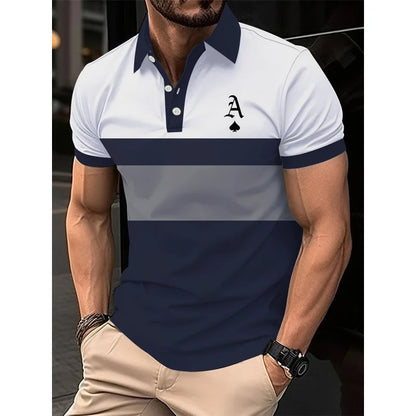 Striped short sleeve polo
