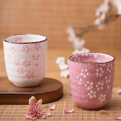 Japanese Style Tea Cup with Floral Design