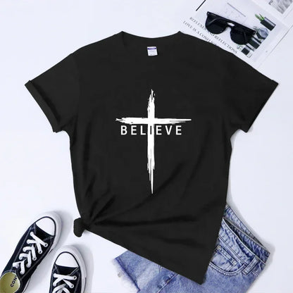 Believe Cross - Women T-Shirt