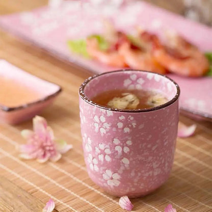 Japanese Style Tea Cup with Floral Design