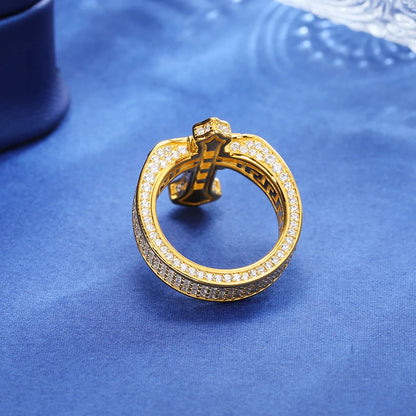 925 Sterling Silver Cross Baguette Moissanite Ring for Women/Men