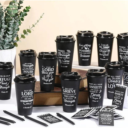 48 Pack Christian Scripture to-go Coffee Mugs with Lid/Straw