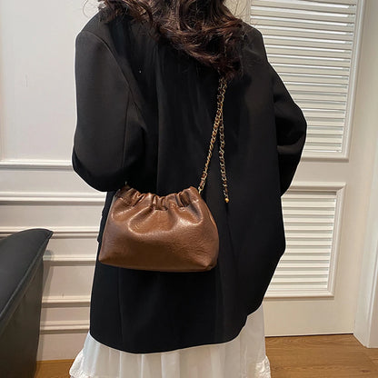 PU Leather Crossbody W/ Chain Shoulder Strap