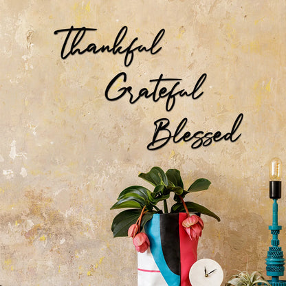 3pc "Thankful...Grateful....Blessed" Metal Wall Art