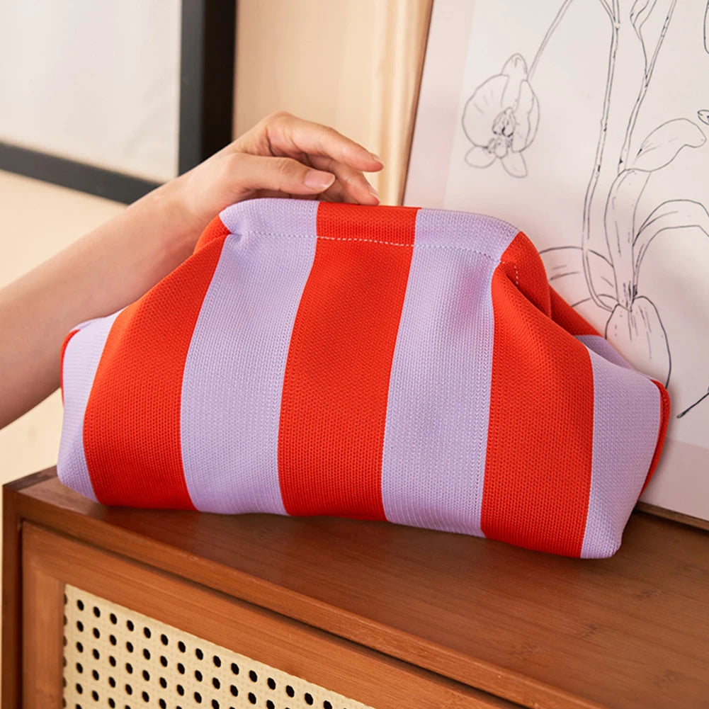 Small Knit/Striped Clutch Handbag