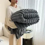 Thick Striped Warm Blanket