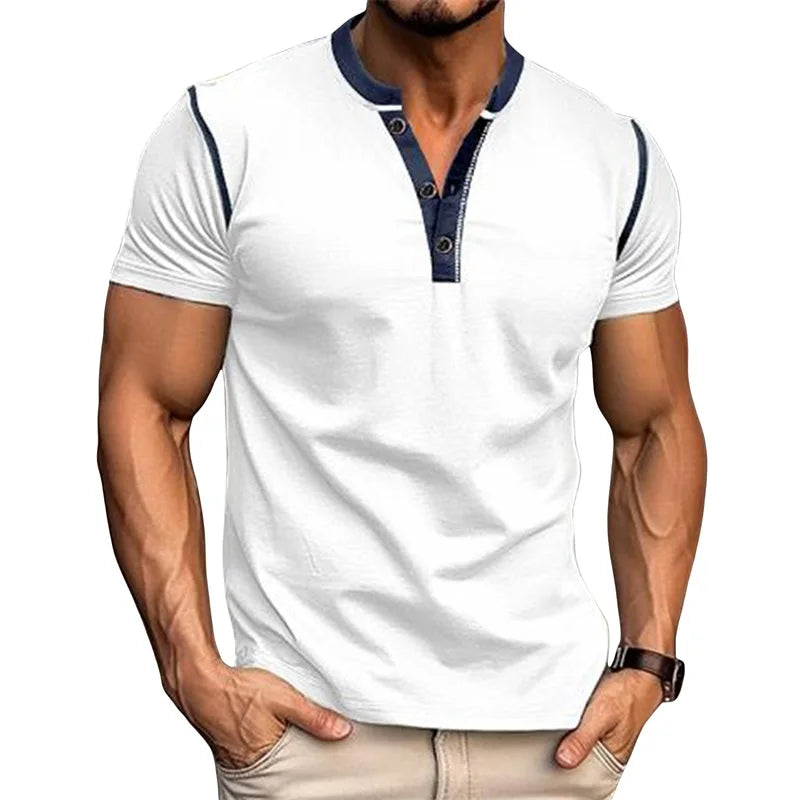 Men Lightweight Summer V-Neck T-Shirt
