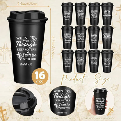 48 Pack Christian Scripture to-go Coffee Mugs with Lid/Straw