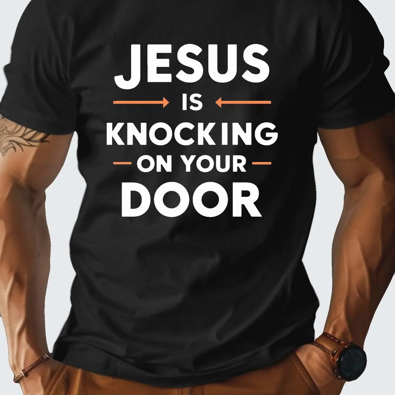 "Jesus is knocking" - Tshirt comfort fit