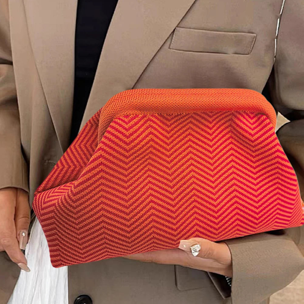 Small Knit/Striped Clutch Handbag
