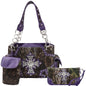 Camouflage Purse and Matching Wallet Set with Rhinestone Cross