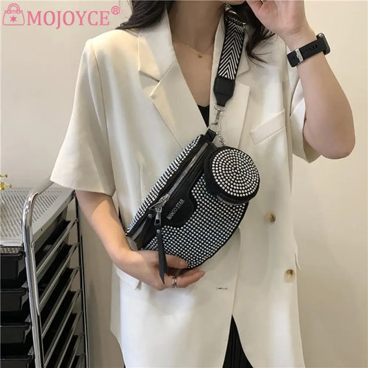 Rhinestone Chest/Waist Belt/Crossbody Handbag