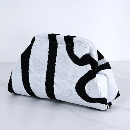 Small Knit/Striped Clutch Handbag