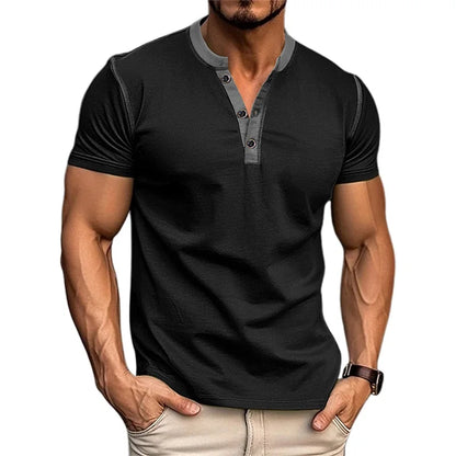 Men Lightweight Summer V-Neck T-Shirt