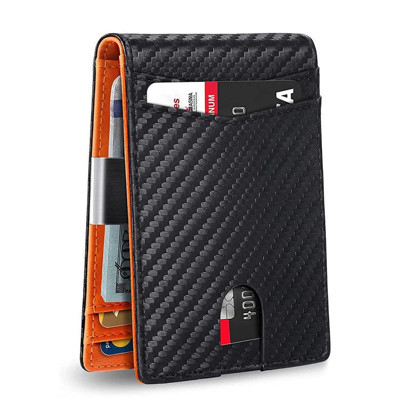 RFID Protection Carbon Leather Wallet