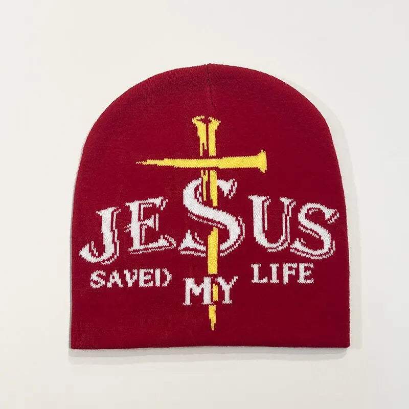 JESUS Letter Jacquard Beanies Hat