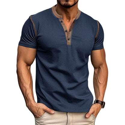 Men Lightweight Summer V-Neck T-Shirt
