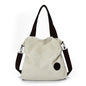 Large Capacity Canvas Handbag with Single Shoulder Strap