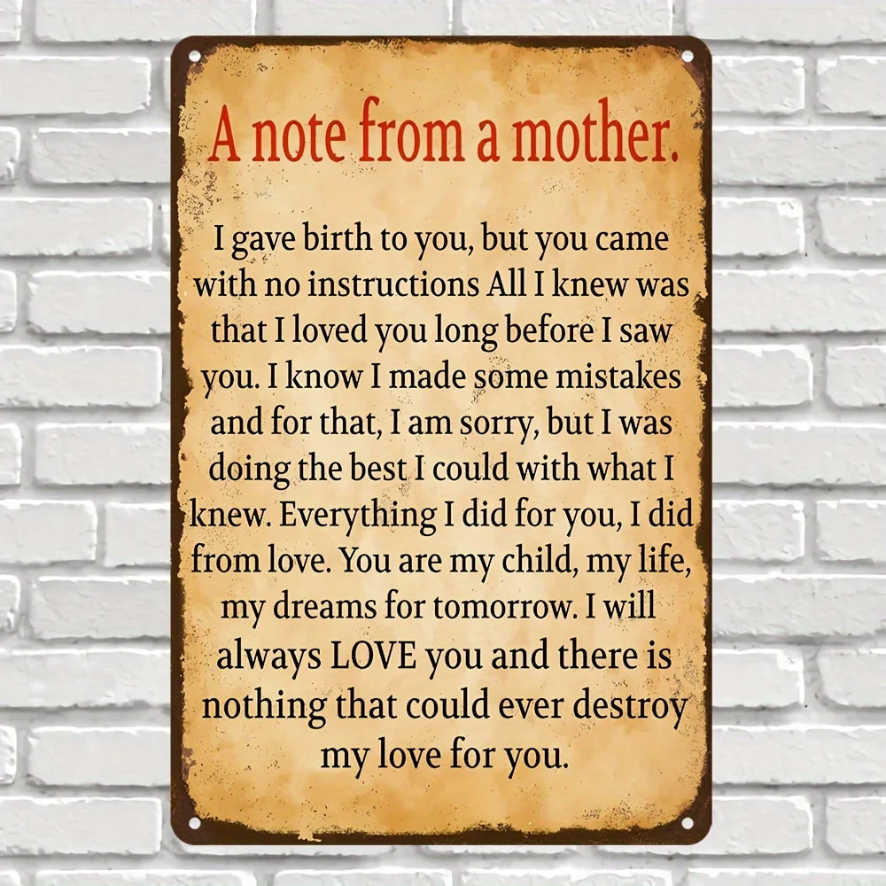 Vintage, Rustic Style Metal Sign - 8 X 12 Inches