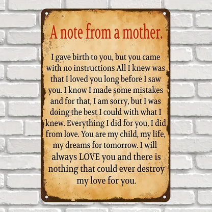 Vintage, Rustic Style Metal Sign - 8 X 12 Inches