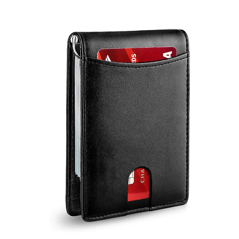 Slim Leather Wallet - RFID Blocking