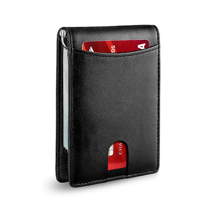 Slim Leather Wallet - RFID Blocking