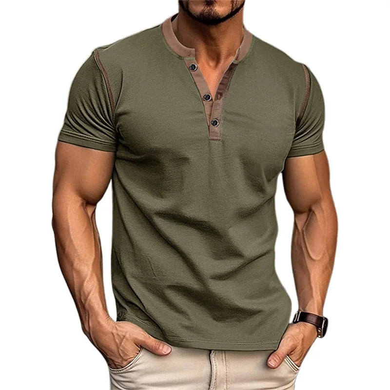 Men Lightweight Summer V-Neck T-Shirt