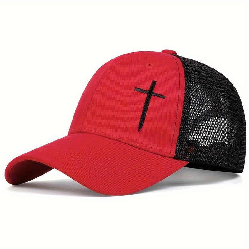Mesh Cross Baseball Snapback Cap